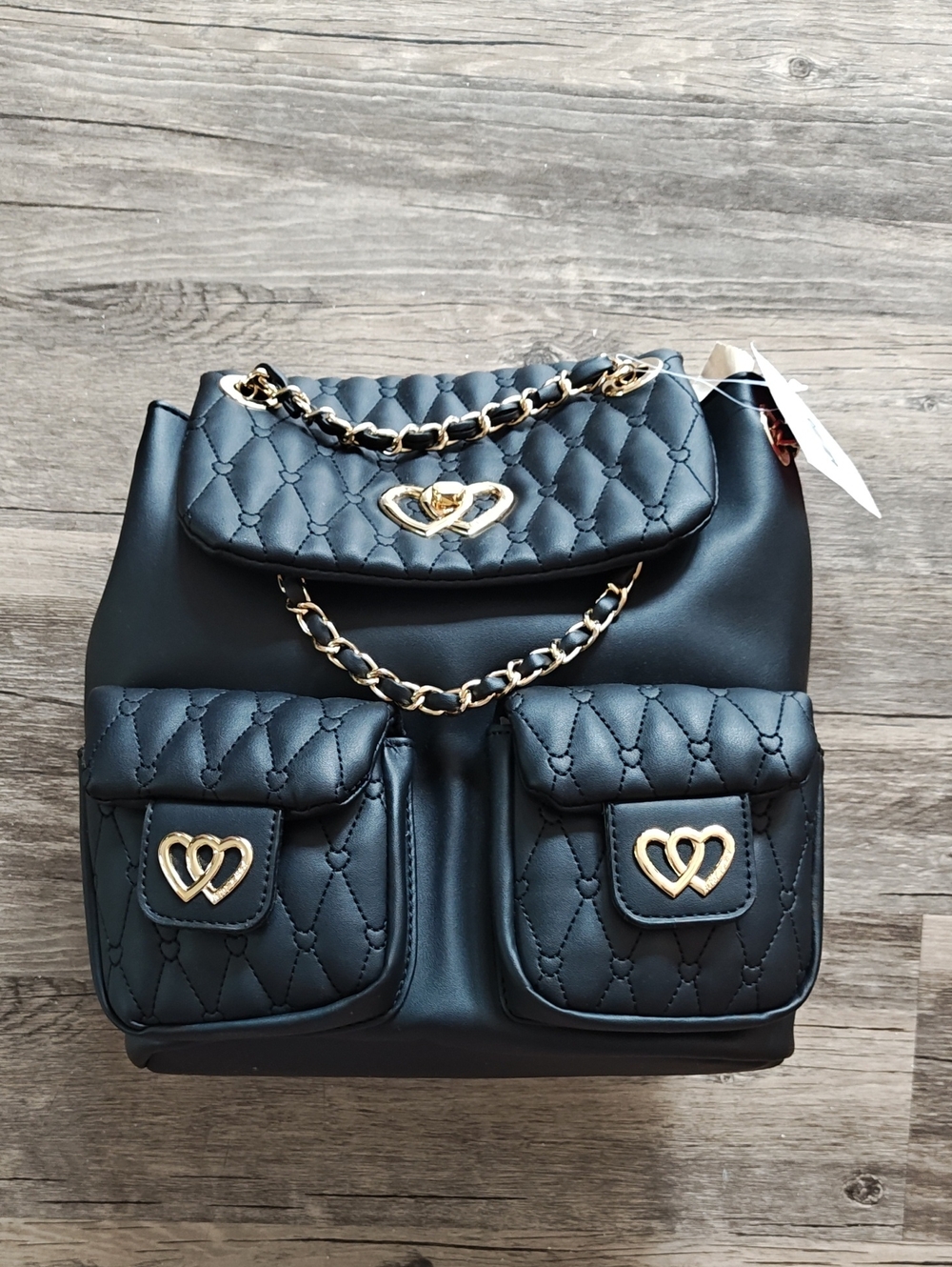 NWT Betsey Johnson Black Purse Backpack